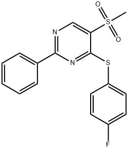 4-[(4-FLUOROPHENYL)SULFANYL]-2-PHENYL-5-PYRIMIDINYL METHYL SULFONE 结构式