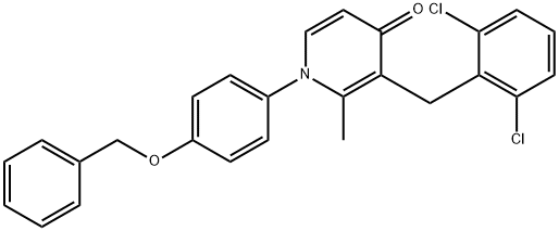 1-[4-(BENZYLOXY)PHENYL]-3-(2,6-DICHLOROBENZYL)-2-METHYL-4(1H)-PYRIDINONE 结构式