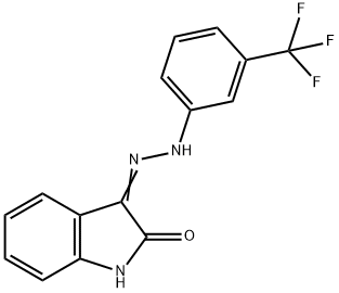 1H-INDOLE-2,3-DIONE 3-(N-[3-(TRIFLUOROMETHYL)PHENYL]HYDRAZONE) 结构式