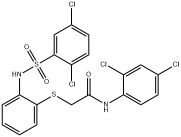 N-(2,4-Dichlorophenyl)-2-[(2-([(2,5-dichlorophenyl)sulfonyl]amino)phenyl)sulfanyl]acetamide 结构式