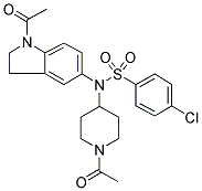 N-(1-ACETYL-2,3-DIHYDRO-(1H)-INDOL-5-YL)-N-(1-ACETYLPIPERIDIN-4-YL)-4-CHLOROBENZENESULPHONAMIDE 结构式