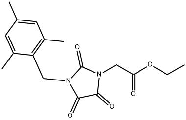 ETHYL 2-[3-(MESITYLMETHYL)-2,4,5-TRIOXO-1-IMIDAZOLIDINYL]ACETATE 结构式