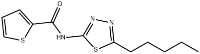 N-(5-Pentyl-1,3,4-thiadiazol-2-yl)thiophene-2-carboxamide 结构式