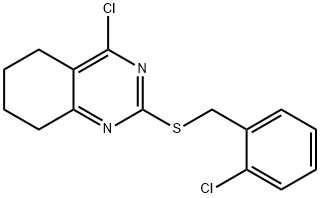 2-CHLOROBENZYL 4-CHLORO-5,6,7,8-TETRAHYDRO-2-QUINAZOLINYL SULFIDE 结构式