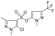 1-METHYL-3-(TRIFLUOROMETHYL)-1H-PYRAZOL-5-YL 5-CHLORO-1,3-DIMETHYL-1H-PYRAZOLE-4-SULFONATE 结构式