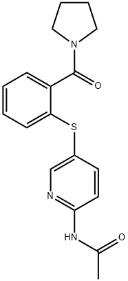 N-(5-([2-(1-PYRROLIDINYLCARBONYL)PHENYL]SULFANYL)-2-PYRIDINYL)ACETAMIDE 结构式