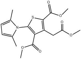 DIMETHYL 5-(2,5-DIMETHYL-1H-PYRROL-1-YL)-3-(2-METHOXY-2-OXOETHYL)-2,4-THIOPHENEDICARBOXYLATE 结构式