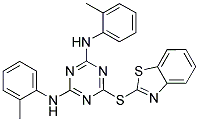 6-(BENZO[D]THIAZOL-2-YLTHIO)-N2,N4-DIO-TOLYL-1,3,5-TRIAZINE-2,4-DIAMINE 结构式