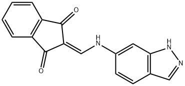 2-((1H-INDAZOL-6-YLAMINO)METHYLENE)INDANE-1,3-DIONE 结构式