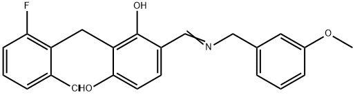 2-(2-CHLORO-6-FLUOROBENZYL)-4-([(3-METHOXYBENZYL)IMINO]METHYL)-1,3-BENZENEDIOL 结构式