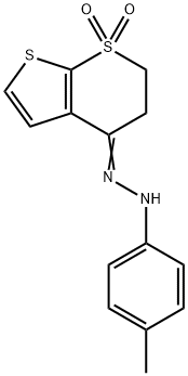 2,3-DIHYDRO-1LAMBDA6-THIENO[2,3-B]THIOPYRAN-1,1,4-TRIONE 4-[N-(4-METHYLPHENYL)HYDRAZONE] 结构式