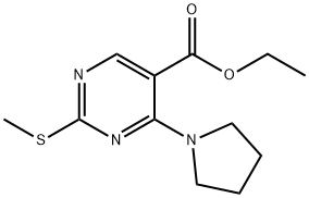 2-(甲基磺胺基)-4-(吡咯烷-1-基)嘧啶-5-羧酸乙酯 结构式