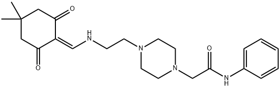 2-(4-(2-((4,4-DIMETHYL-2,6-DIOXOCYCLOHEXYLIDENE)METHYLAMINO)ETHYL)PIPERAZIN-1-YL)-N-PHENYLACETAMIDE 结构式