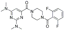 1-[(2,6-BIS(DIMETHYLAMINO)PYRIMIDIN-4-YL)CARBONYL]-4-(2,4-DIFLUOROBENZOYL)PIPERAZINE 结构式