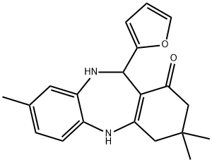 11-(2-FURYL)-3,3,8-TRIMETHYL-2,3,4,5,10,11-HEXAHYDRO-1H-DIBENZO[B,E][1,4]DIAZEPIN-1-ONE 结构式