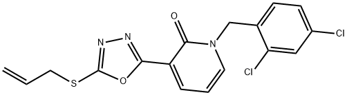 3-[5-(ALLYLSULFANYL)-1,3,4-OXADIAZOL-2-YL]-1-(2,4-DICHLOROBENZYL)-2(1H)-PYRIDINONE 结构式