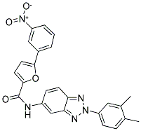 N-(2-(3,4-DIMETHYLPHENYL)-2H-BENZO[D][1,2,3]TRIAZOL-5-YL)-5-(3-NITROPHENYL)FURAN-2-CARBOXAMIDE 结构式