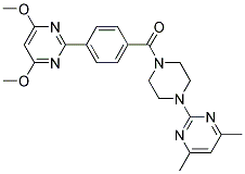 1-[4-(4,6-DIMETHOXYPYRIMIDIN-2-YL)BENZOYL]-4-(4,6-DIMETHYLPYRIMIDIN-2-YL)PIPERAZINE 结构式