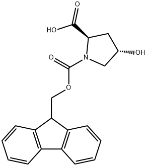 FMOC-(2R,4S)-4-羟基吡咯烷-2-羧酸 结构式