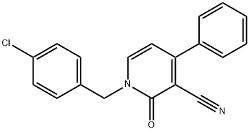 1-(4-CHLOROBENZYL)-2-OXO-4-PHENYL-1,2-DIHYDRO-3-PYRIDINECARBONITRILE 结构式