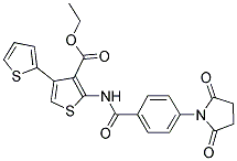 ETHYL 5'-{[4-(2,5-DIOXOPYRROLIDIN-1-YL)BENZOYL]AMINO}-2,3'-BITHIOPHENE-4'-CARBOXYLATE 结构式