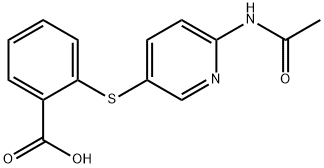 2-((6-乙酰氨基吡啶-3-基)硫代)苯甲酸 结构式