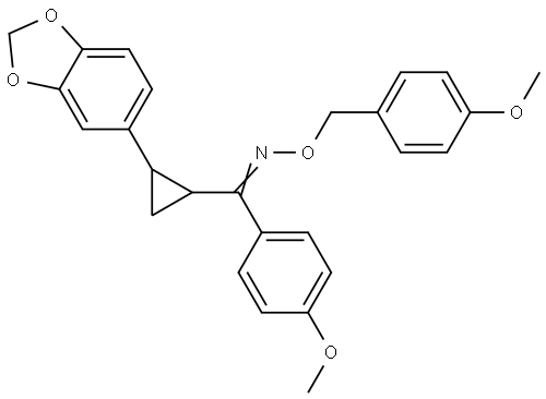 [2-(1,3-Benzodioxol-5-yl)cyclopropyl](4-methoxyphenyl)methanone O-(4-methoxybenzyl)oxime 结构式