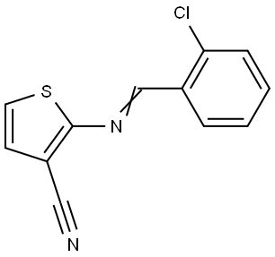 (E)-2-((2-氯亚苄基)氨基)噻吩-3-甲腈 结构式