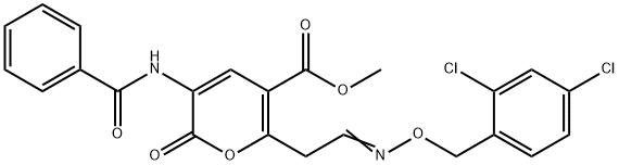 METHYL 3-(BENZOYLAMINO)-6-(2-([(2,4-DICHLOROBENZYL)OXY]IMINO)ETHYL)-2-OXO-2H-PYRAN-5-CARBOXYLATE 结构式