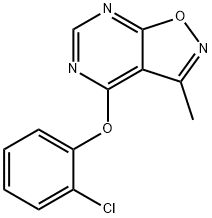 2-CHLOROPHENYL 3-METHYLISOXAZOLO[5,4-D]PYRIMIDIN-4-YL ETHER 结构式