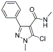 5-CHLORO-N,1-DIMETHYL-3-PHENYL-1H-PYRAZOLE-4-CARBOXAMIDE 结构式