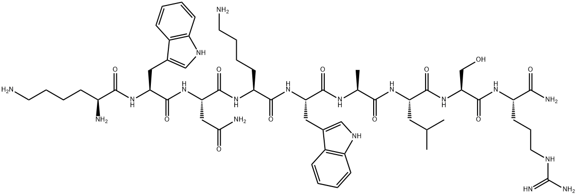 LYS-TRP-ASN-LYS-TRP-ALA-LEU-SER-ARG-NH2 结构式