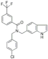 N-(4-CHLOROBENZYL)-N-[((1H)-INDOL-6-YL)METHYL]-3-(TRIFLUOROMETHYL)BENZAMIDE 结构式