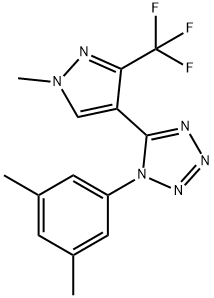 1-(3,5-DIMETHYLPHENYL)-5-[1-METHYL-3-(TRIFLUOROMETHYL)-1H-PYRAZOL-4-YL]-1H-1,2,3,4-TETRAAZOLE 结构式