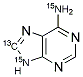 ADENINE (8-13C; 6-AMINO, 9-15N2) 结构式
