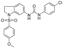N-(4-CHLOROPHENYL)-N'-[2,3-DIHYDRO-1-[(4-METHOXYPHENYL)SULPHONYL]-(1H)-INDOL-6-YL]UREA 结构式