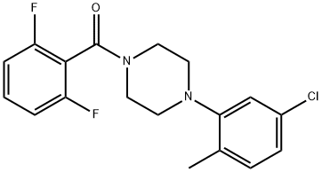 2,6-DIFLUOROPHENYL 4-(5-CHLORO-2-METHYLPHENYL)PIPERAZINYL KETONE 结构式