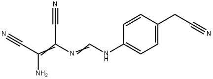 N'-[(Z)-2-AMINO-1,2-DICYANOETHENYL]-N-[4-(CYANOMETHYL)PHENYL]IMINOFORMAMIDE 结构式