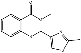 METHYL 2-([(2-METHYL-1,3-THIAZOL-4-YL)METHYL]SULFANYL)BENZENECARBOXYLATE 结构式