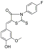 (5Z)-3-(4-FLUOROPHENYL)-5-(4-HYDROXY-3-METHOXYBENZYLIDENE)-2-THIOXO-1,3-THIAZOLIDIN-4-ONE 结构式