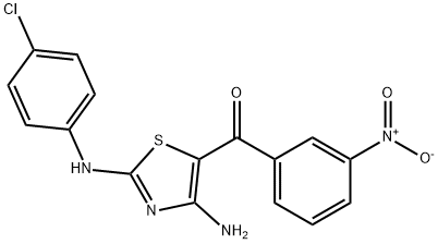 [4-AMINO-2-(4-CHLOROANILINO)-1,3-THIAZOL-5-YL](3-NITROPHENYL)METHANONE 结构式