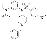 N-(1-ACETYL-2,3-DIHYDRO-(1H)-INDOL-6-YL)-N-(1-BENZYLPIPERIDIN-4-YL)-4-METHOXYBENZENESULPHONAMIDE 结构式