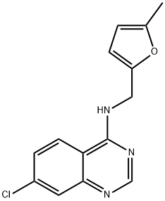 7-CHLORO-N-[(5-METHYL-2-FURYL)METHYL]-4-QUINAZOLINAMINE 结构式