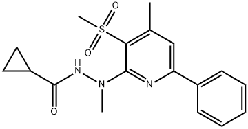 N'-甲基-N'-(4-甲基-3-(甲基磺酰基)-6-苯基吡啶-2-基)环丙烷甲酰肼 结构式