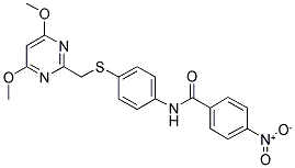 N-[S-[(4,6-DIMETHOXYPYRIMIDIN-2-YL)METHYL]-4-THIOPHENYL]-4-NITROBENZAMIDE 结构式