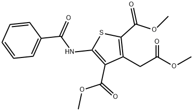 DIMETHYL 5-(BENZOYLAMINO)-3-(2-METHOXY-2-OXOETHYL)-2,4-THIOPHENEDICARBOXYLATE 结构式