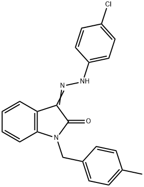 1-(4-METHYLBENZYL)-1H-INDOLE-2,3-DIONE 3-[N-(4-CHLOROPHENYL)HYDRAZONE] 结构式