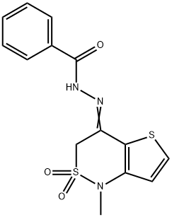 N'-[1-METHYL-2,2-DIOXO-2,3-DIHYDRO-2LAMBDA6-THIENO[3,2-C][1,2]THIAZIN-4(1H)-YLIDEN]BENZENECARBOHYDRAZIDE 结构式