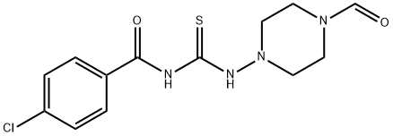 1-(4-CHLOROBENZOYL)-3-(4-FORMYLPIPERAZINYL)THIOUREA 结构式