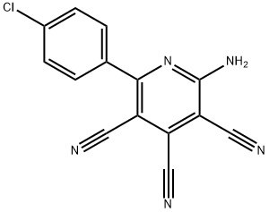 2-AMINO-6-(4-CHLOROPHENYL)-3,4,5-PYRIDINETRICARBONITRILE 结构式
